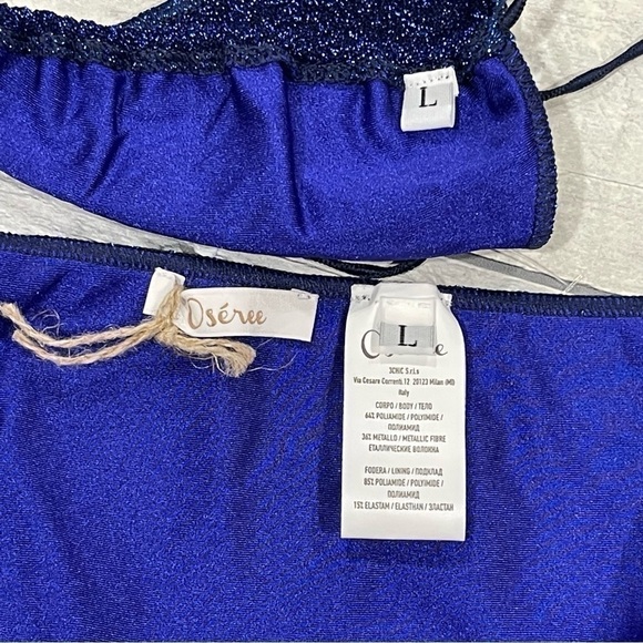 OSÉREE Lumière Microkini Ring Two-Piece Swimsuit - Blue - Size - Large (B398) - Picture 12 of 12